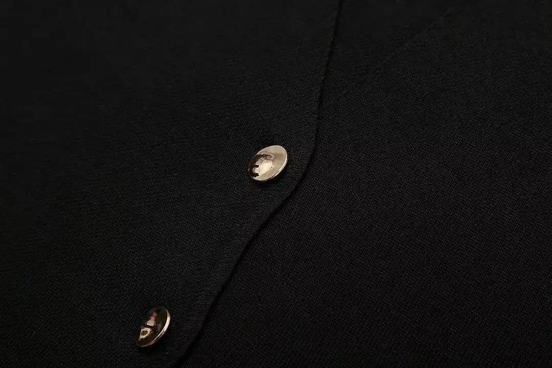 Women Solid Knit Button Waistcoat