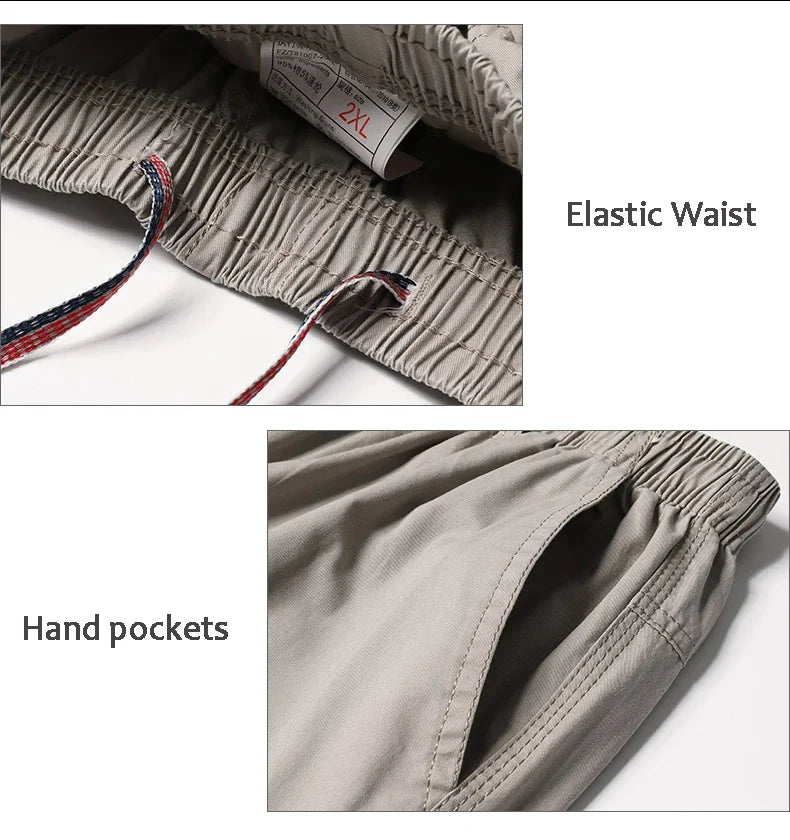 Men's Plus Size Cargo Pants – 6XL Summer Cotton