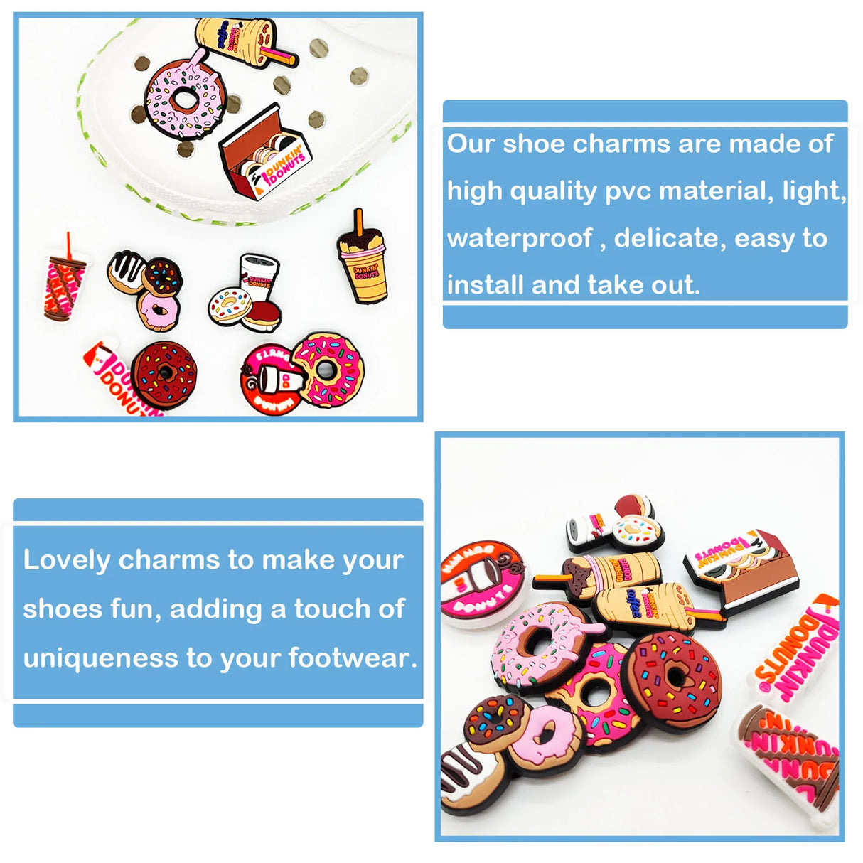 Women Food Cartoon Shoe Charms Cute Set