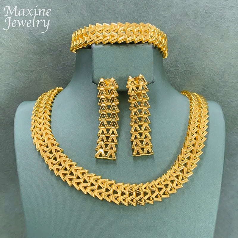 18K Gold Plated Bridal Jewelry Set