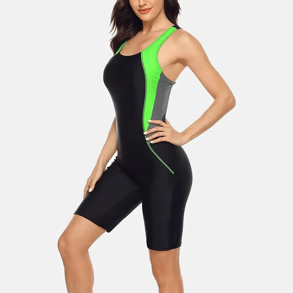 Women Knee-Length Sports Swimsuit