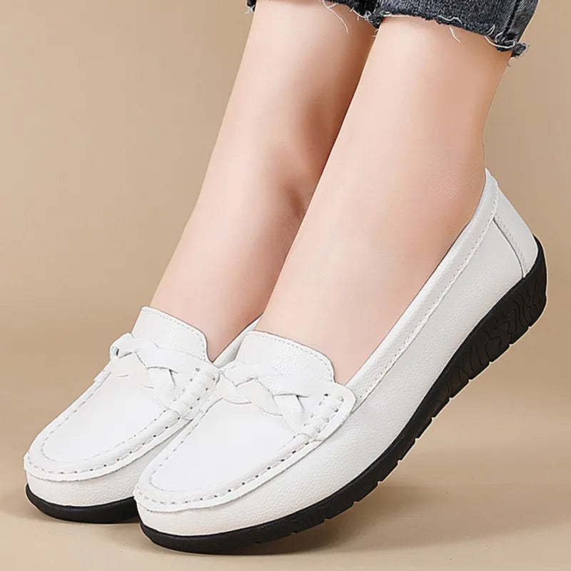 Women Leather Nurse Flats