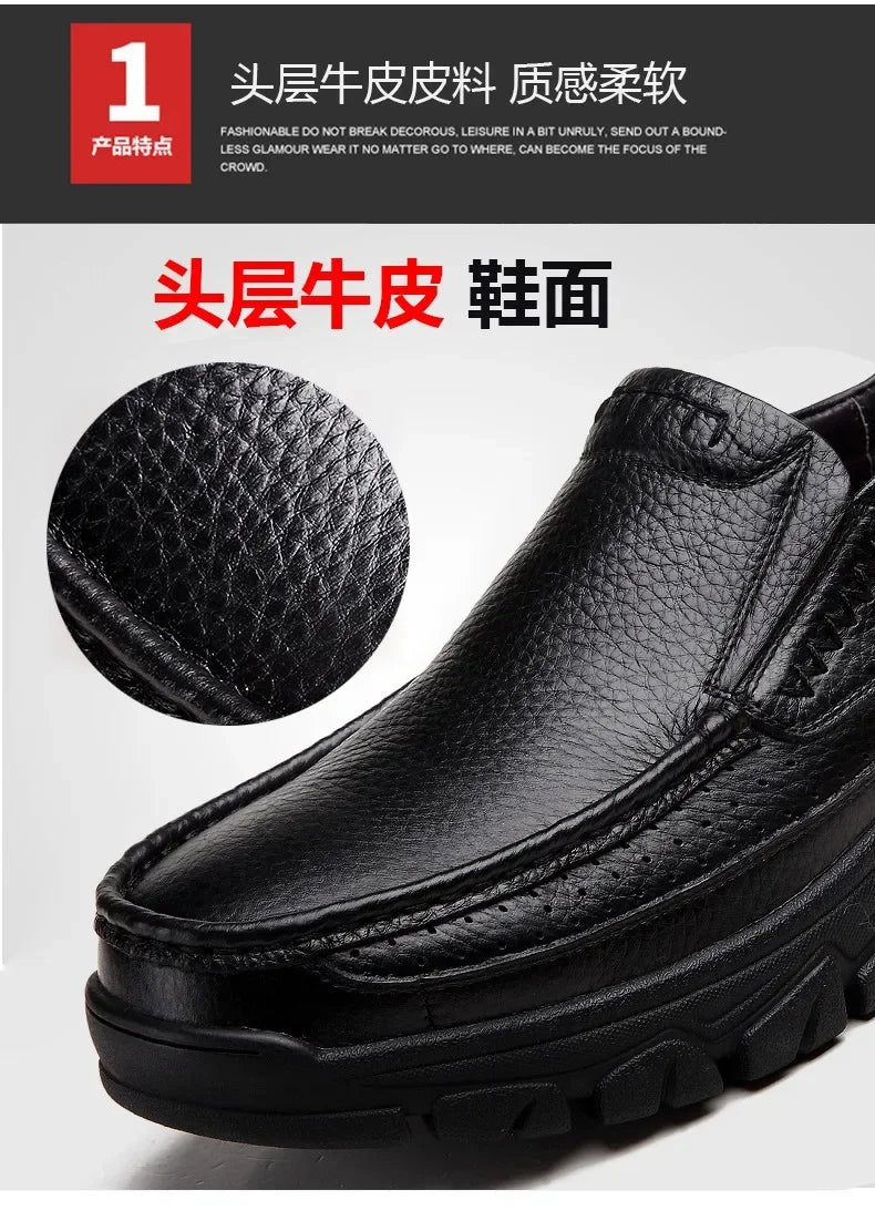 Men Handmade Thick Sole Leather Loafers