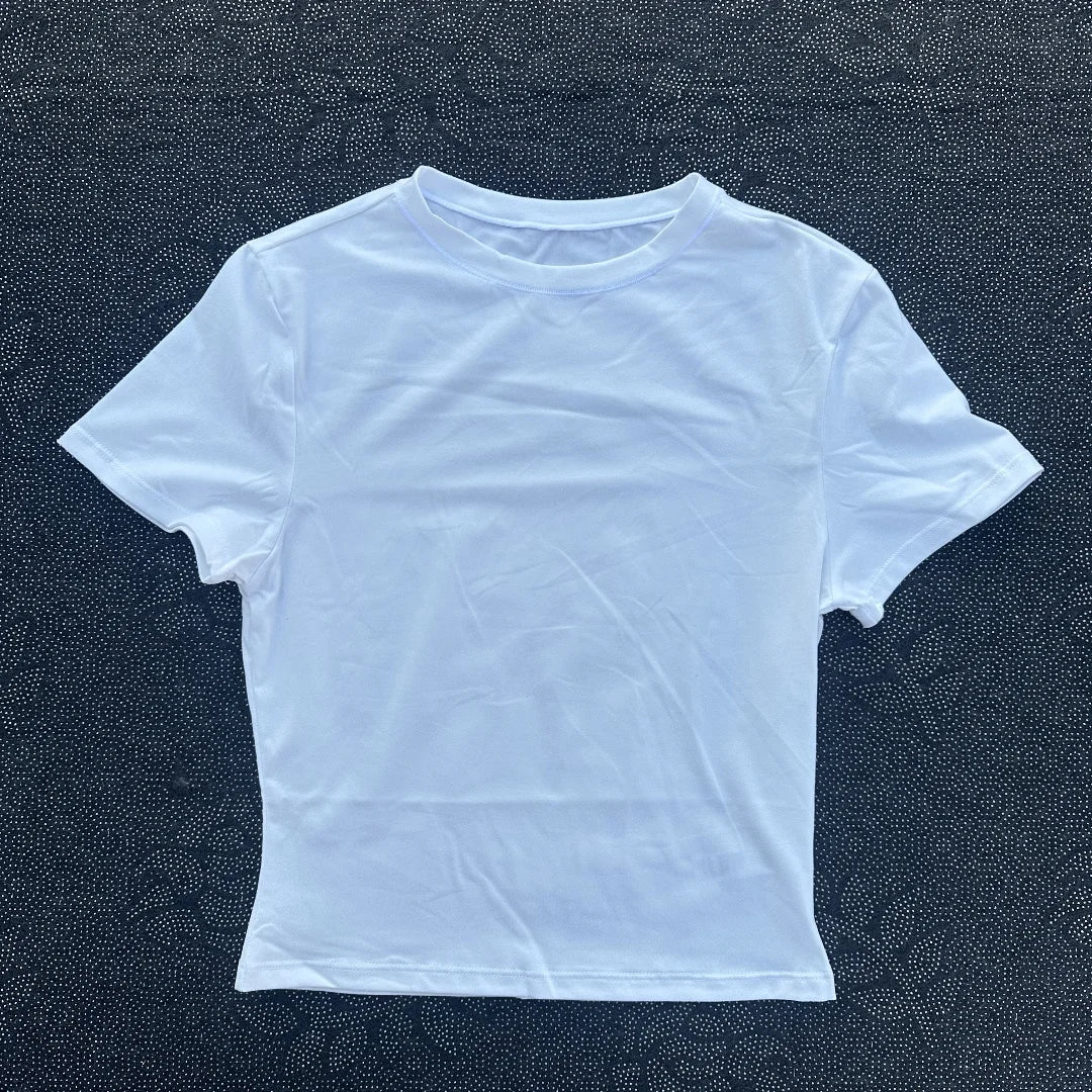 Women's Short Sleeve Yoga Crop Top – Soft Breathable Training Shirt