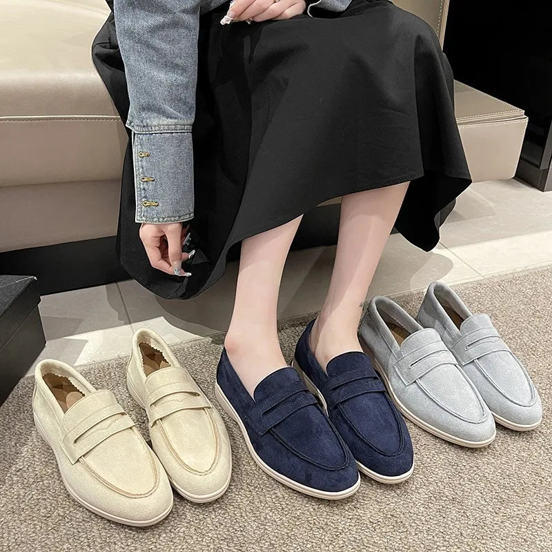 Women Loafers – Retro British Style Slip-On Flats 2025