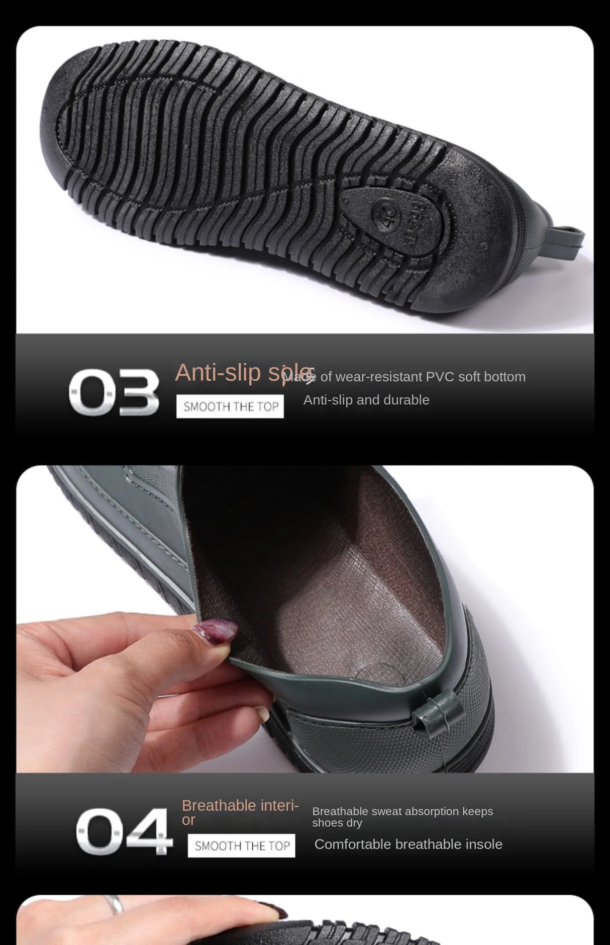 أحذية مطر رجالية منخفضة القطع