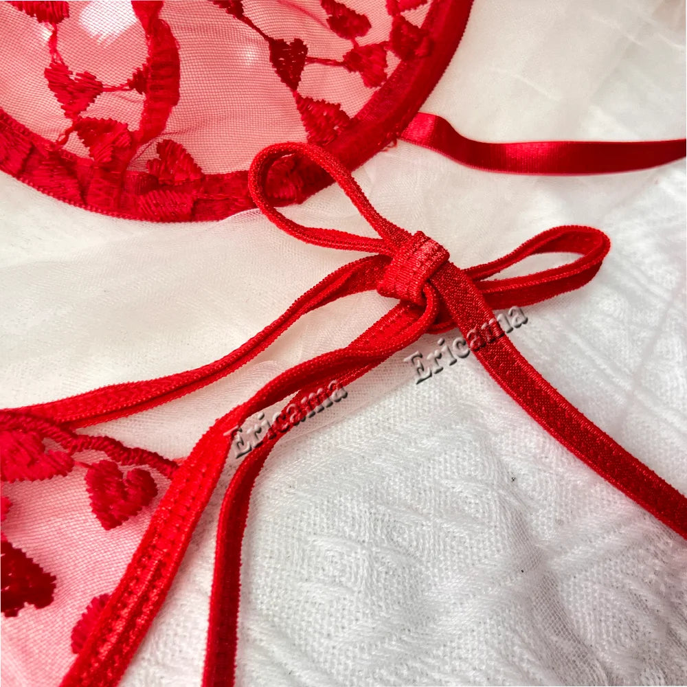 Floral Embroidery Lingerie Set