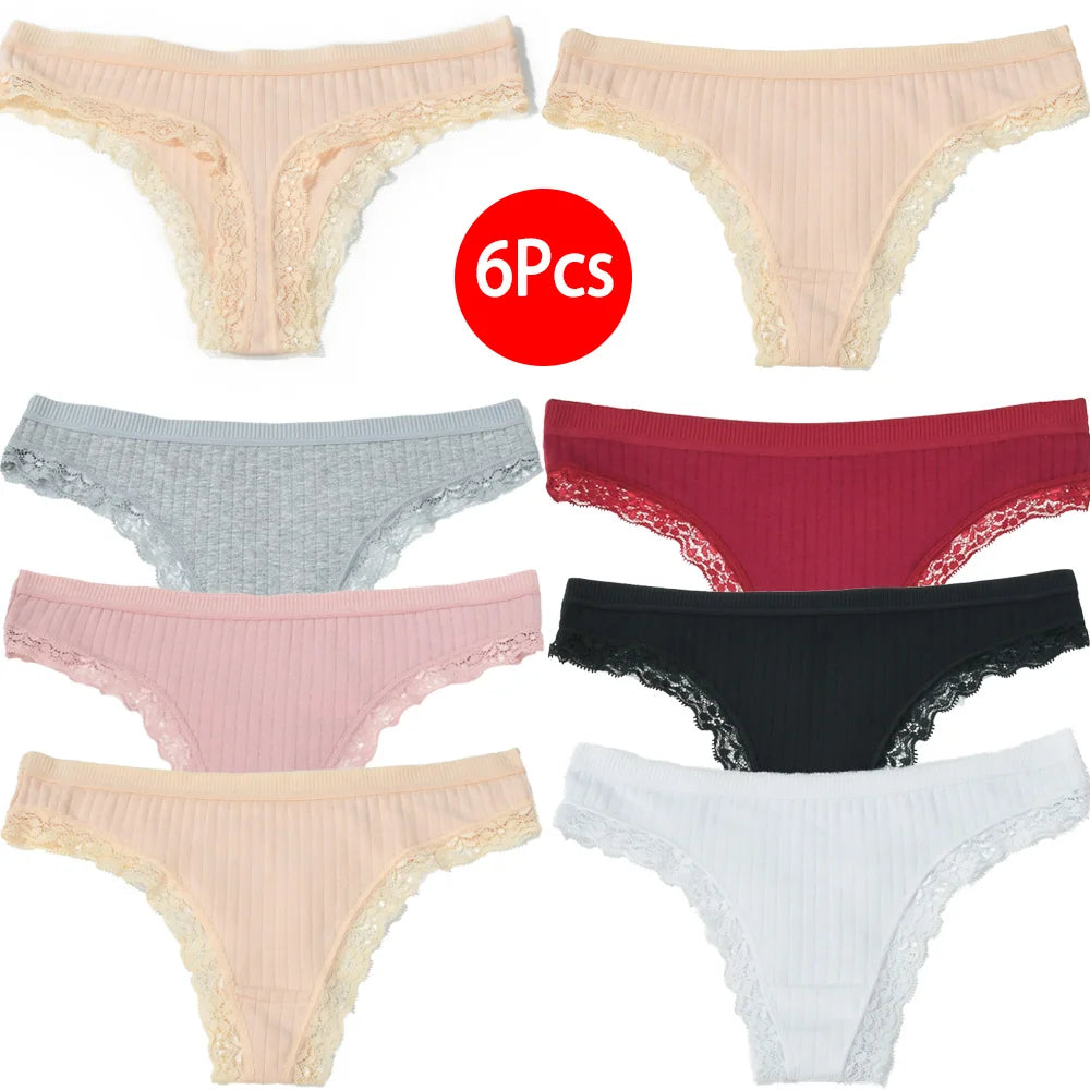 سروال داخلي نسائي من الدانتيل متوسط الارتفاع