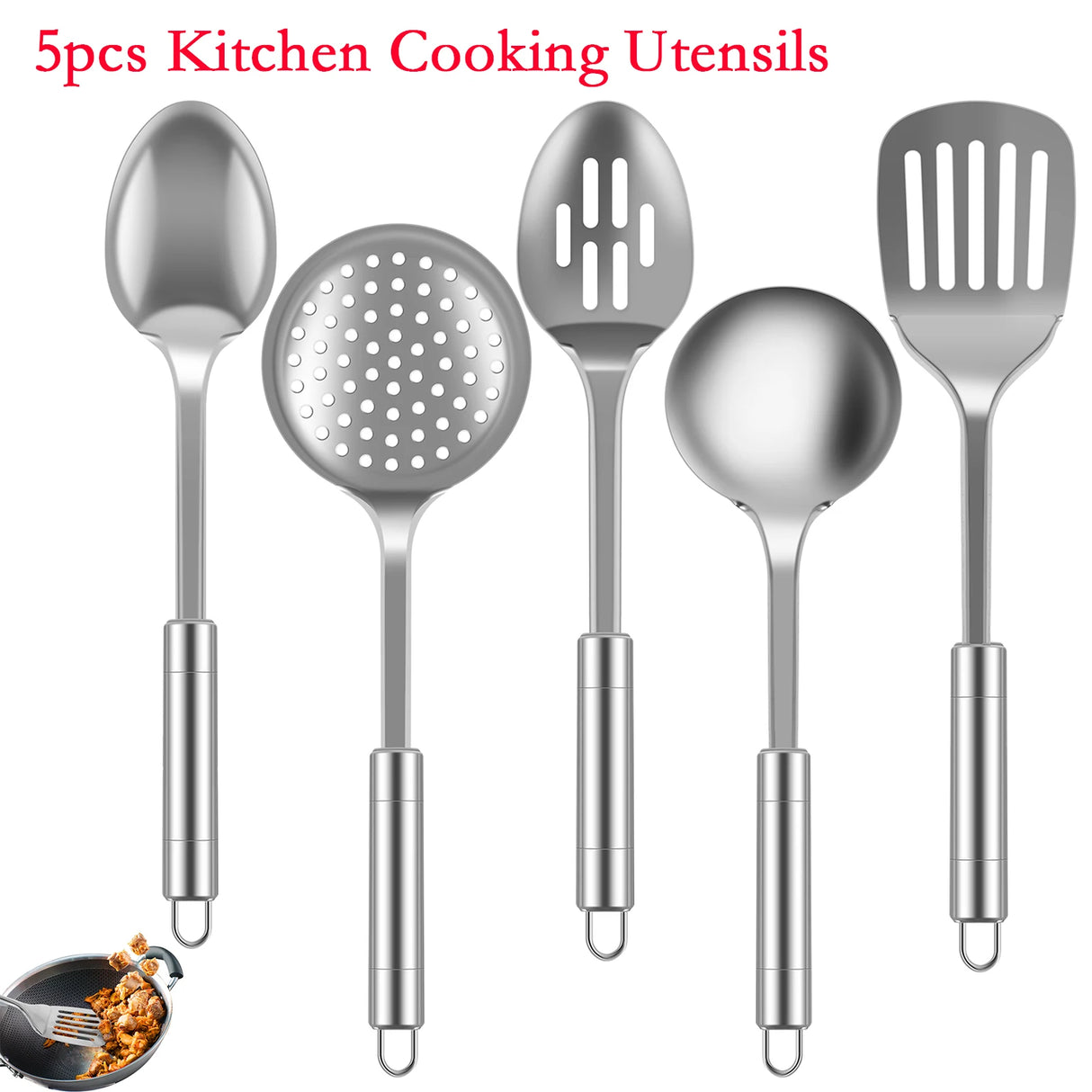 5-Piece Stainless Steel Cooking Utensil Set