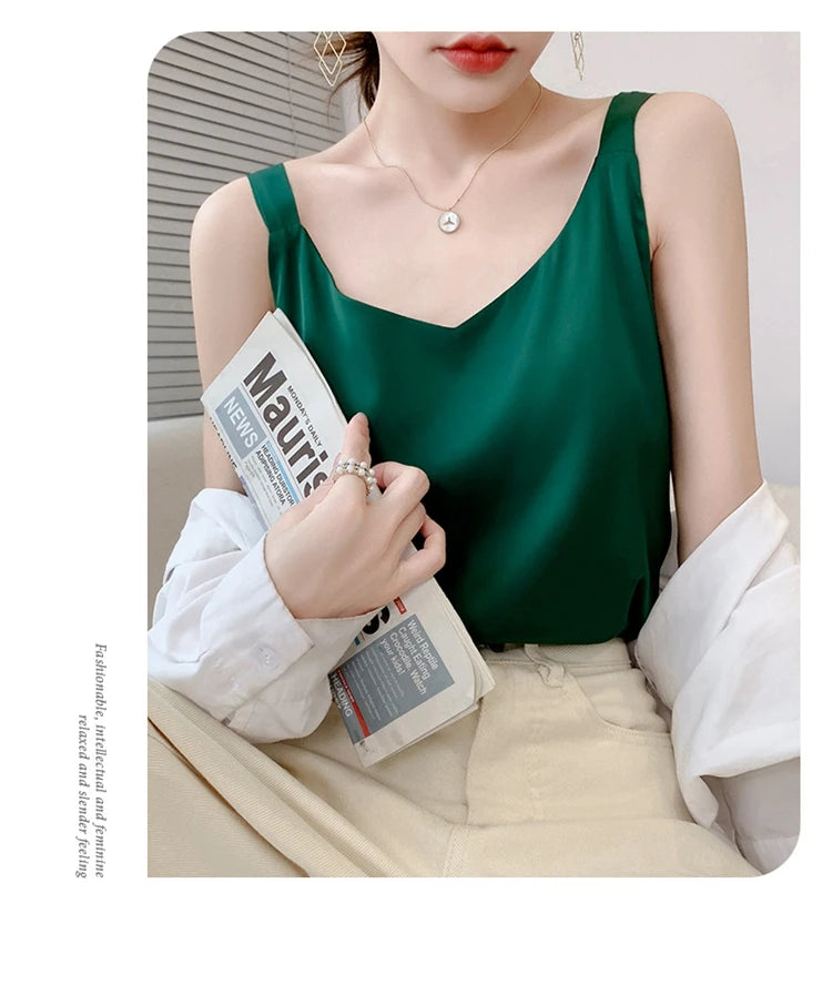 Satin Silk V-Neck Cami