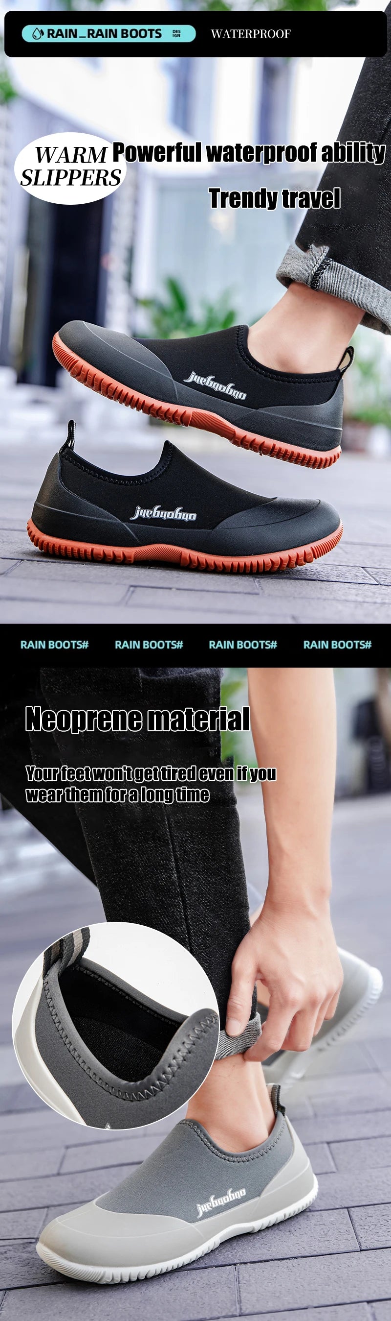 أحذية مطر خفيفة الوزن للرجال