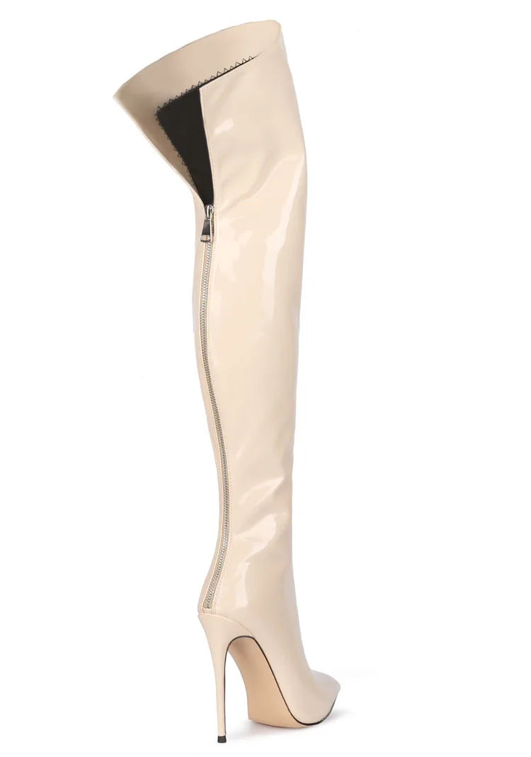 أحذية نسائية فوق الركبة - أحذية تشيلسي مثيرة بكعب عالٍ