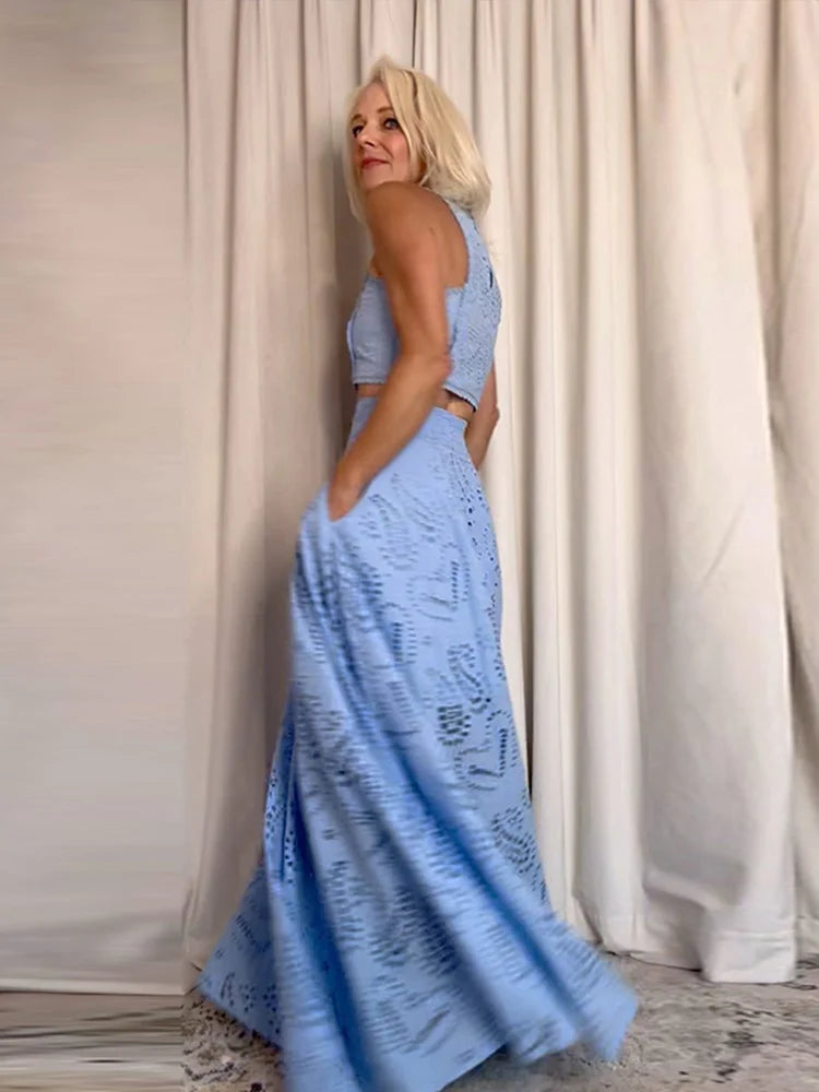 Women's Sleeveless Skirt Set