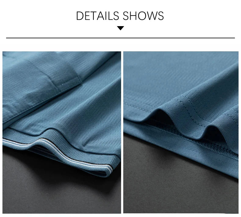 قميص بولو رجالي مضاد للتجاعيد بجيب