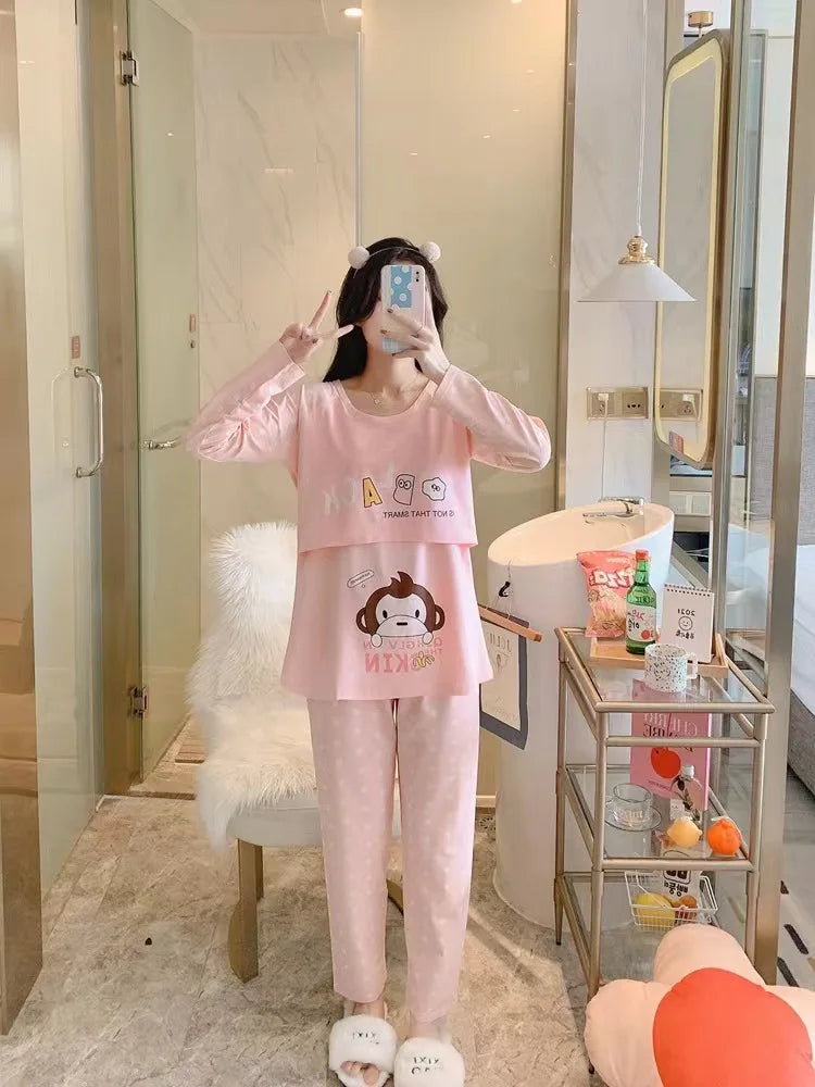 Postpartum & Nursing Pajamas Set