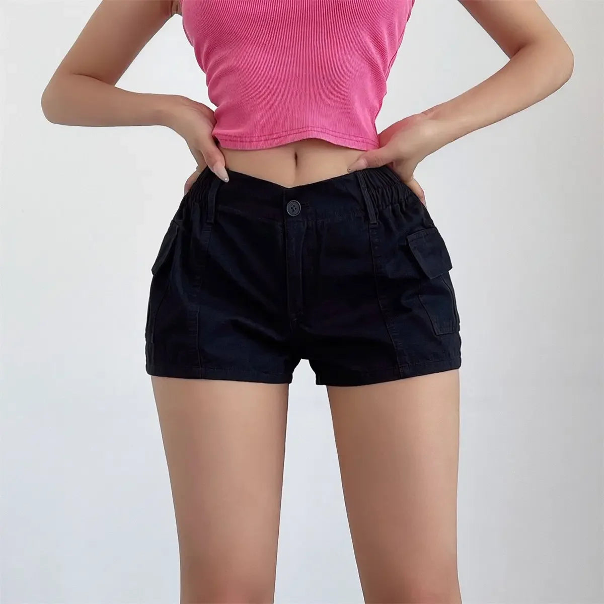 Women's High Waist Cotton Shorts