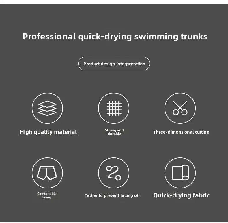 شورت سباحة رجالي بخمس نقاط مقاس كبير