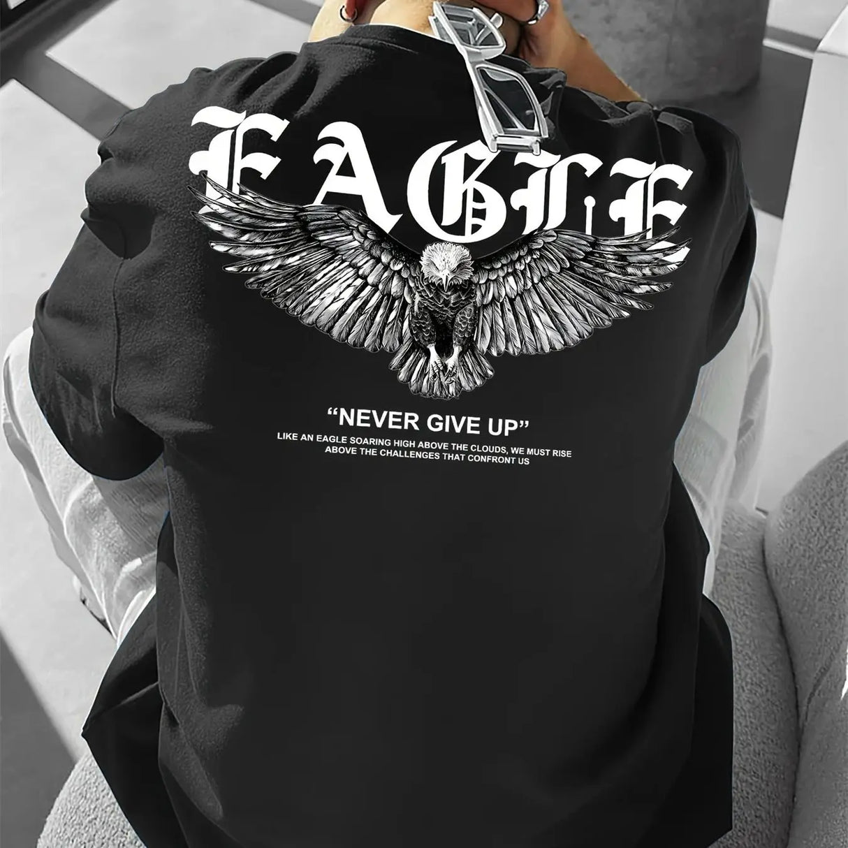 تي شيرت رجالي قطني برسومات جرافيكية