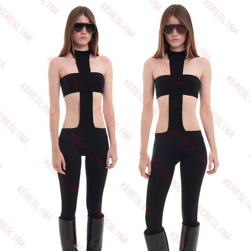 PunkTrix™ – Y2K Goth Harajuku Slim Jumpsuit (Bold, Punky & Scene-Ready)