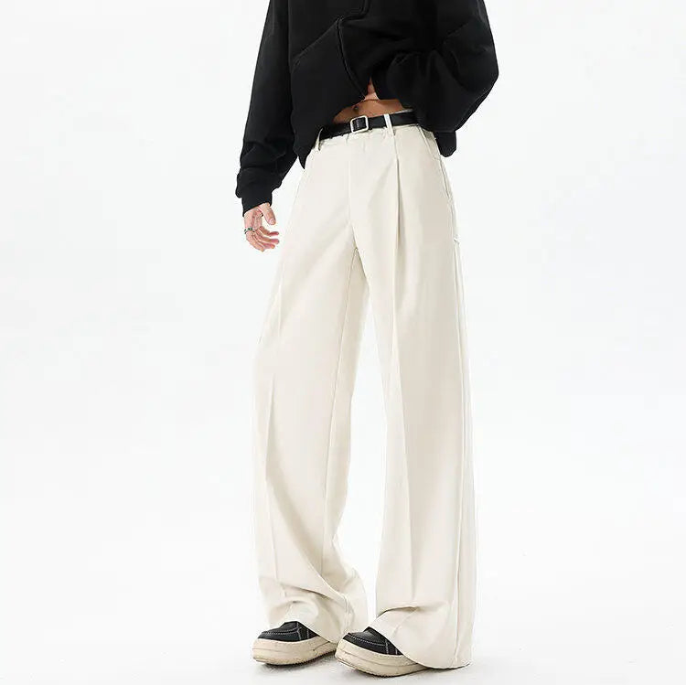 Men's Plus Size Vintage Pleated Trousers – Wide Leg