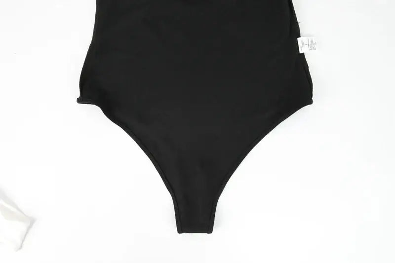 بدلة جسم نسائية برقبة عالية وأكمام طويلة