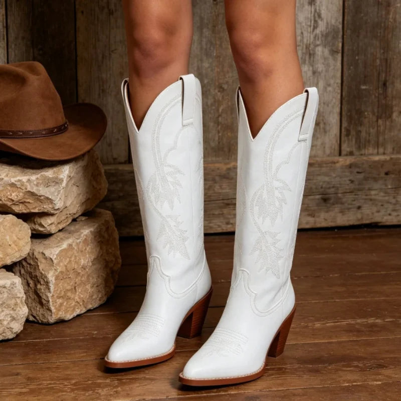 Classic White Cowboy Boots
