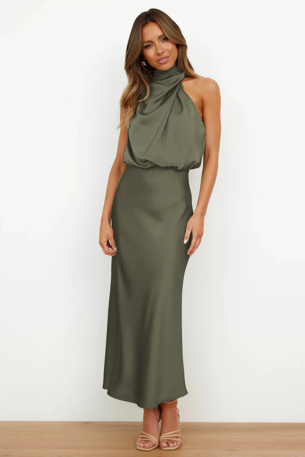 Women's Silk Satin Evening Dress