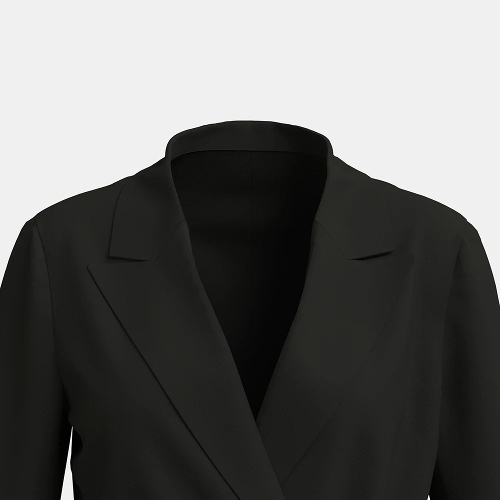 MuseForm™ – Buttoned Shawl Collar Blazer (Elegant Fit, Office Ready)