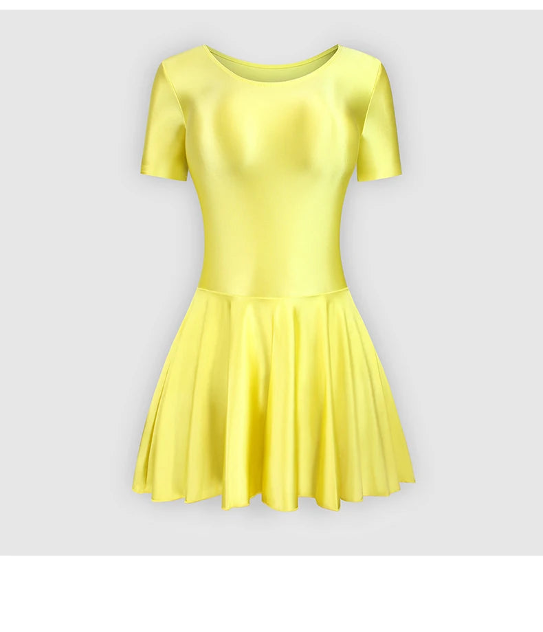 تنورة باليه رياضية من الساتان للنساء