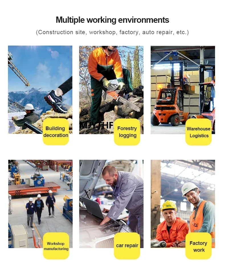 أحذية رياضية نسائية للسلامة مزودة بوسادة هوائية وأصابع فولاذية