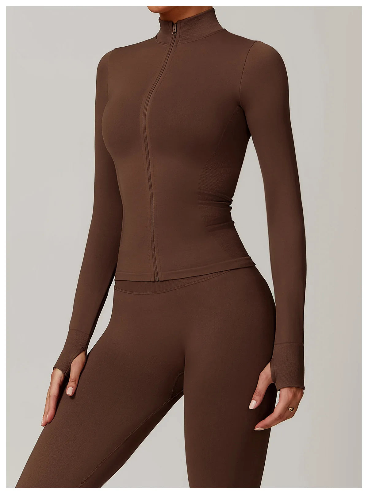 Seamless Women's Long Sleeve Yoga Jacket – Windproof Running Sports Top