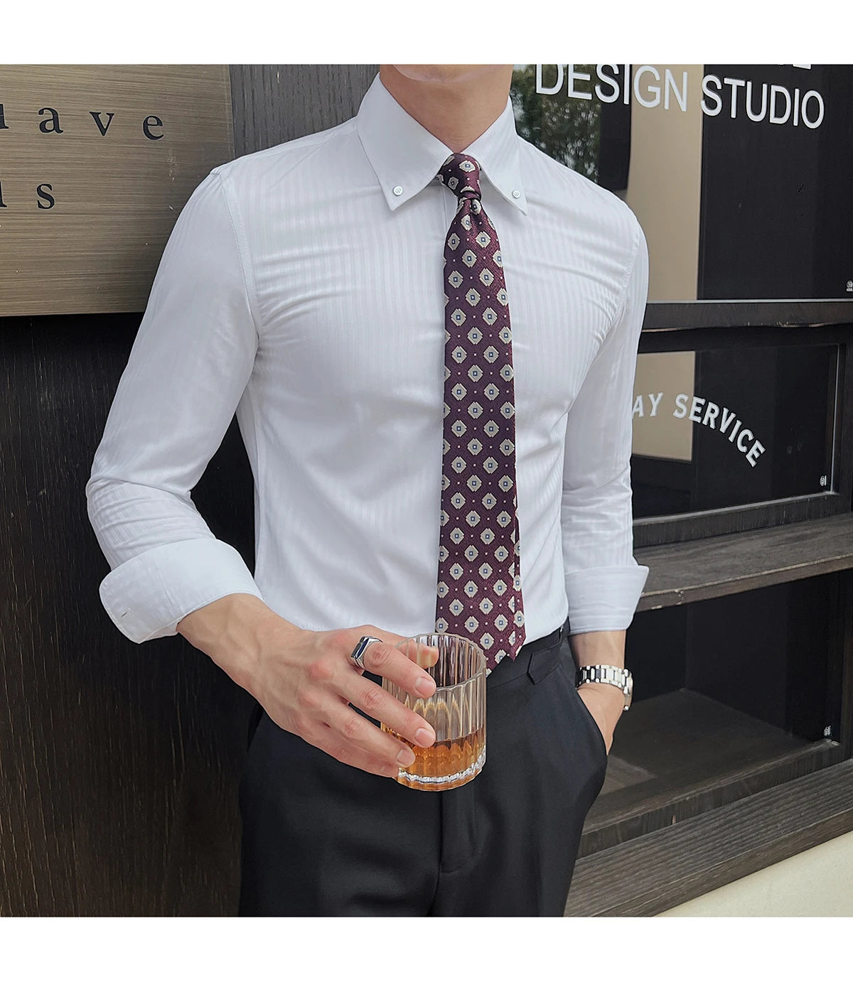 Men Slim Striped Shirt