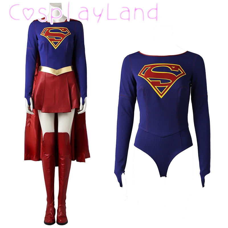Kara Zor-El Superhero Cosplay Jumpsuit Costume