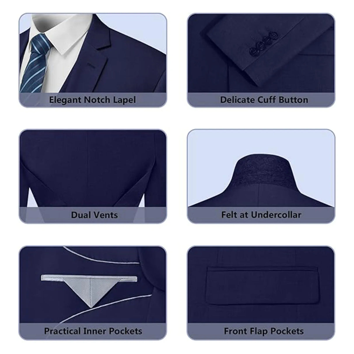 بدلة رسمية ضيقة للرجال مكونة من 3 قطع