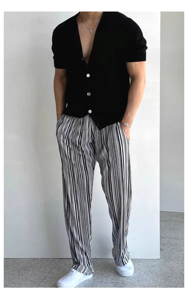 Men Short Sleeve Cardigan Knit