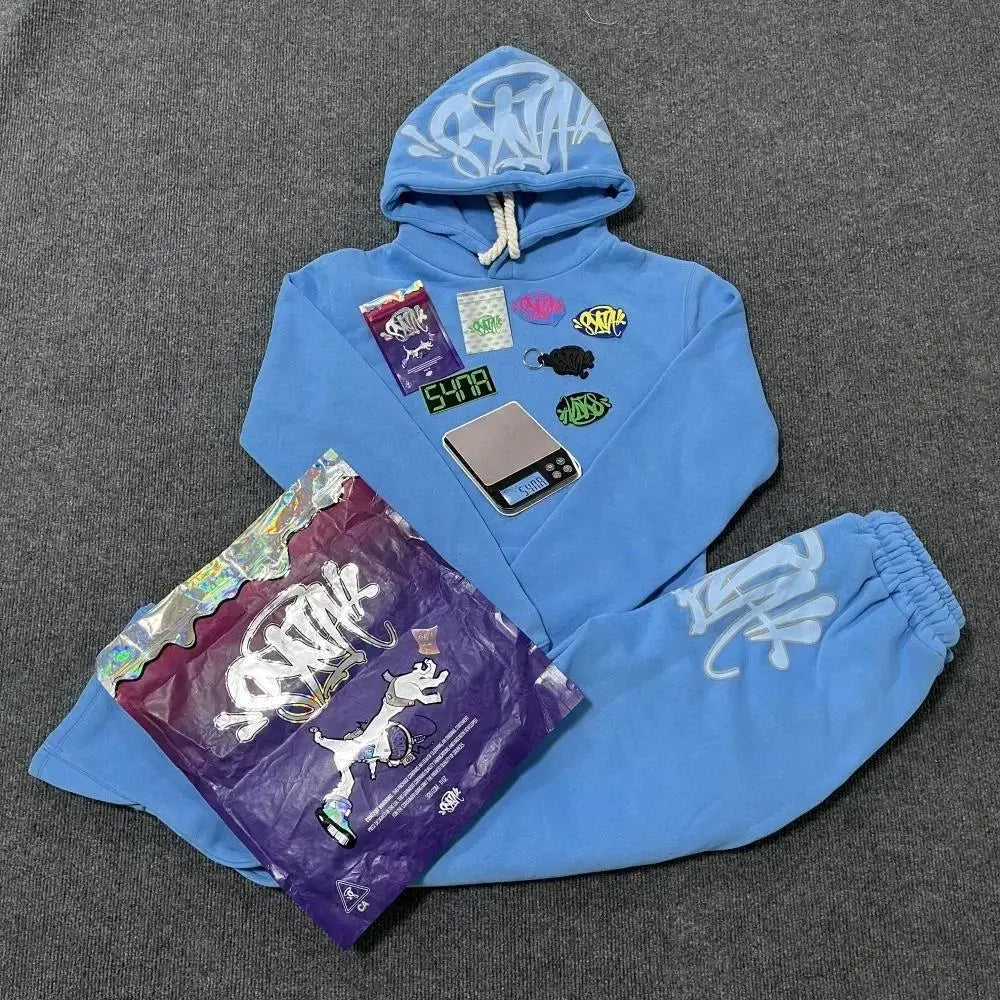 طقم هودي وبنطال رياضي رجالي من القطن