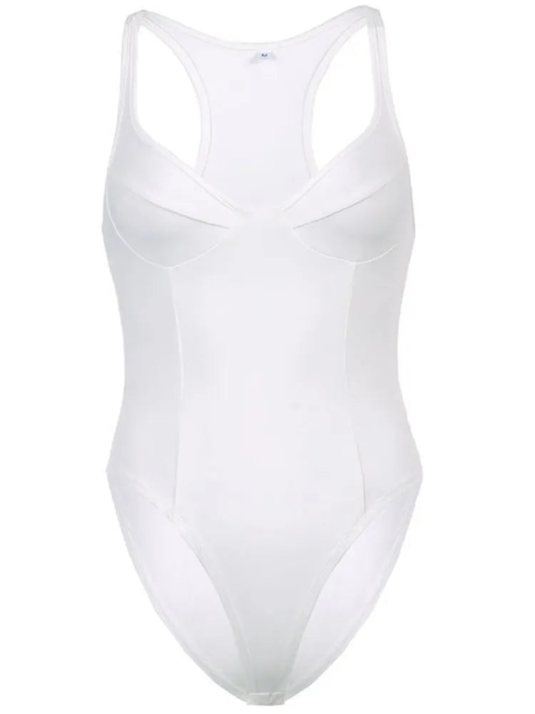 Retro Sleeveless Women's Bodysuit – Chic Slim Bodycon Summer Top