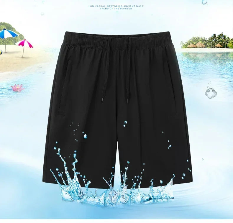 Men's Plus Size Casual Ice Silk Shorts 7XL–8XL Quick Dry