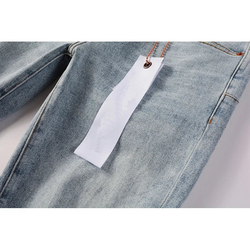 بنطلون جينز رجالي ضيق وممزق