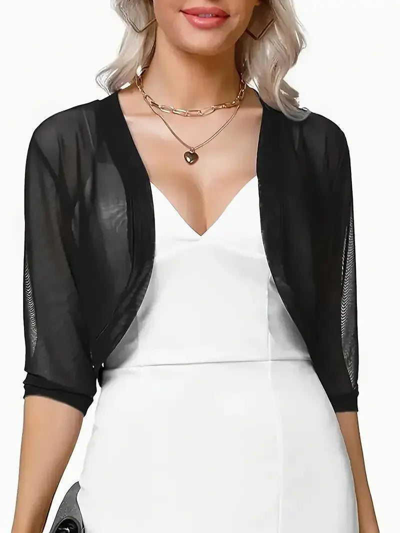 Vintage Mesh Bolero Shrug Cropped Jacket