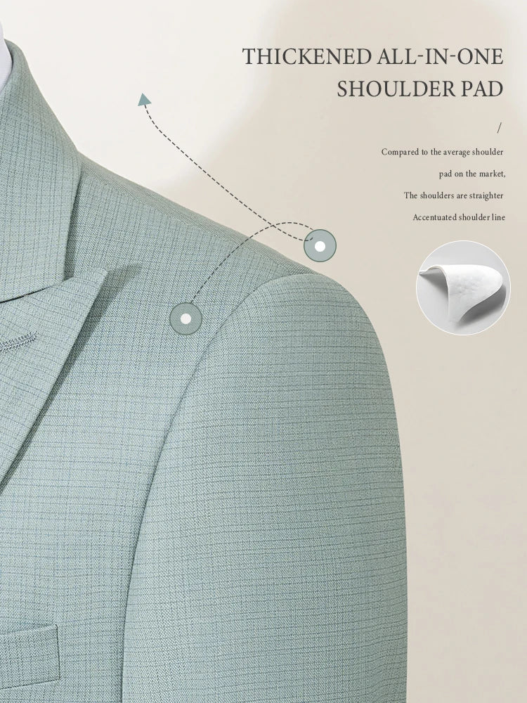 بدلة صيفية خضراء ضيقة للرجال