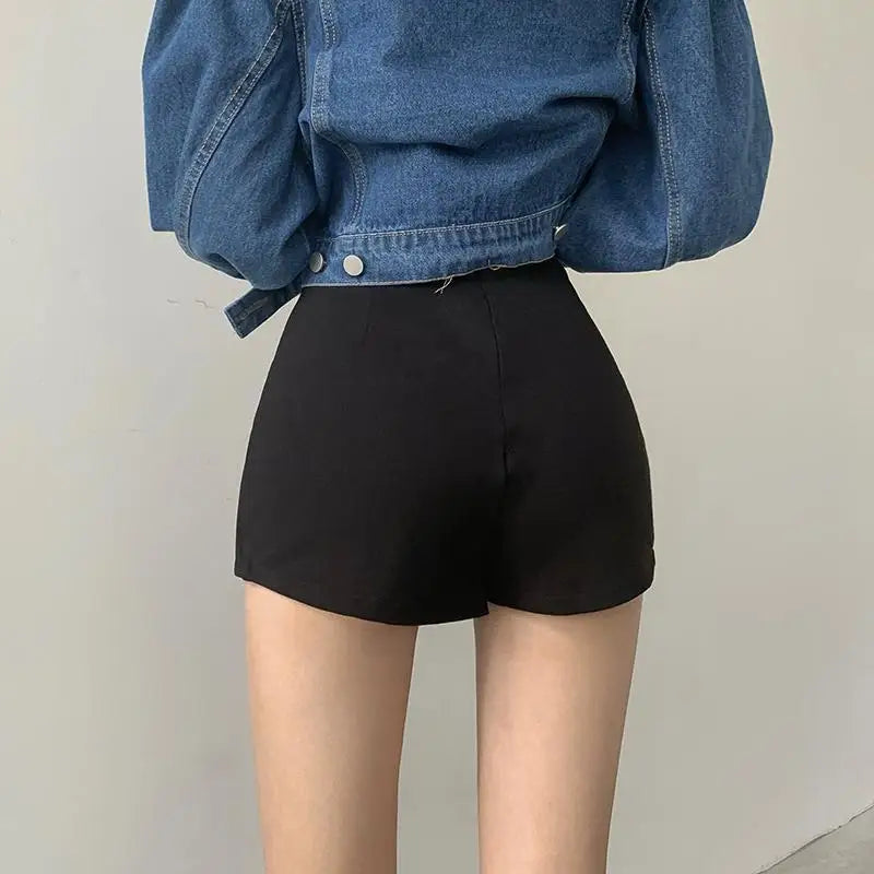 Women's Black Split Skirt Shorts