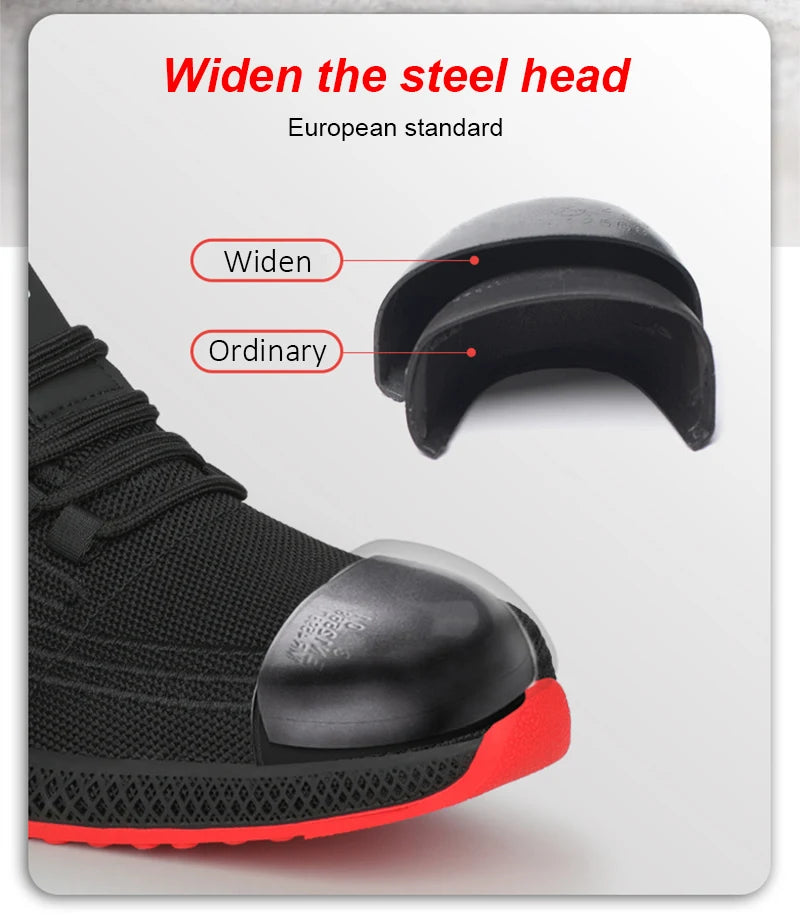 حذاء رياضي خفيف الوزن من Manlegu Air Mesh للسلامة