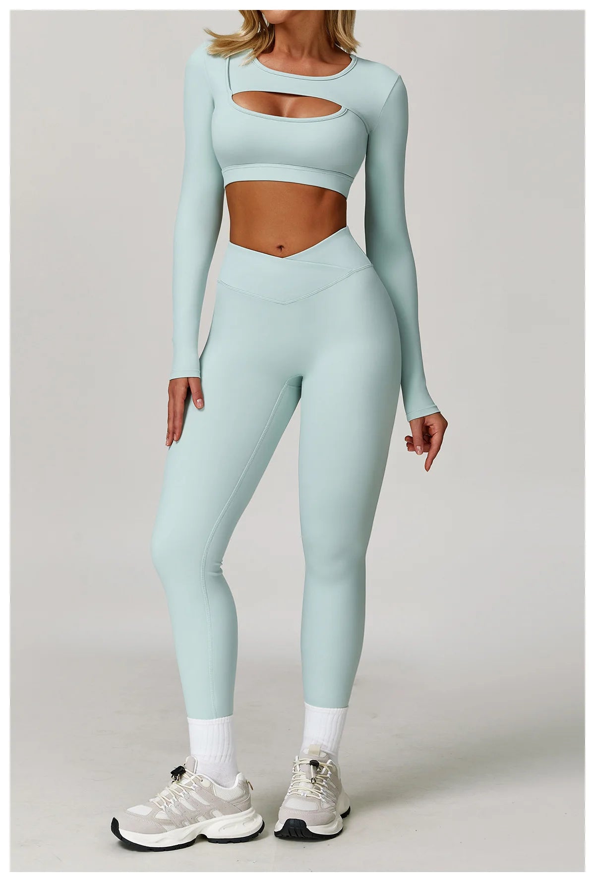 Women's Hollow Out Long Sleeve Yoga Shirt – Gym Workout Running Top