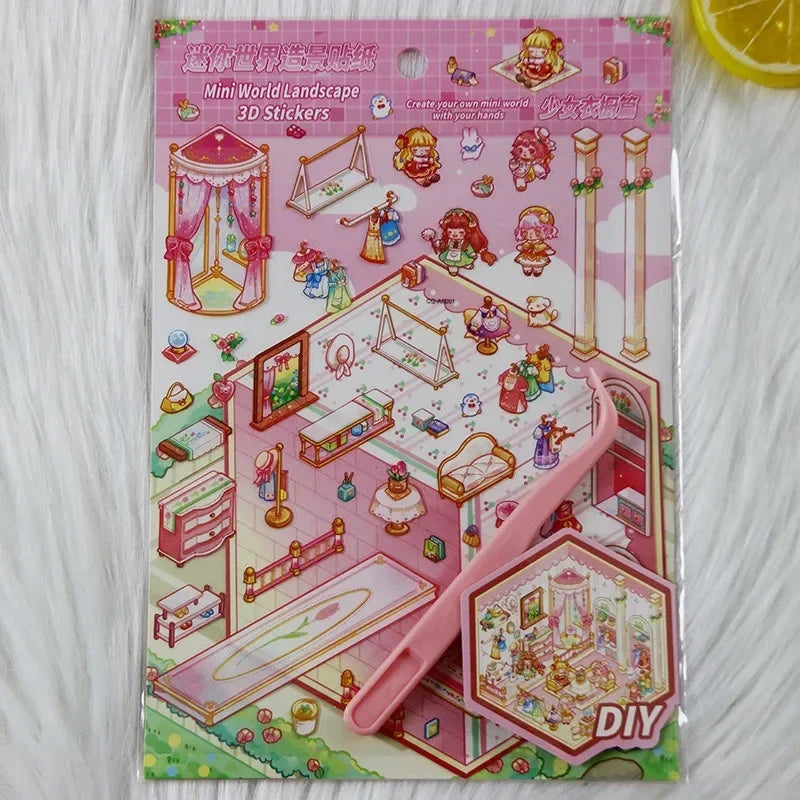Kids DIY 3D Miniature Sticker Set