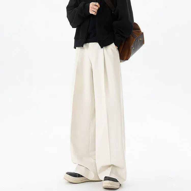 Men's Plus Size Vintage Pleated Trousers – Wide Leg