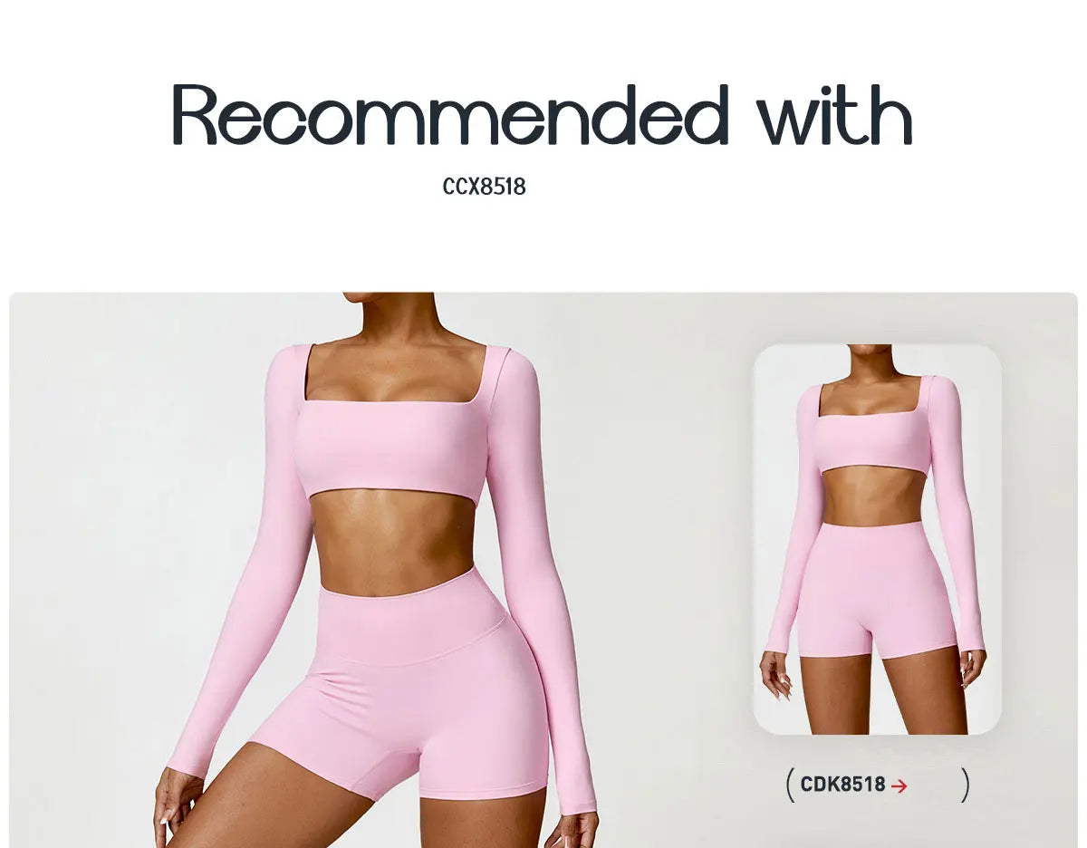 Women's Long Sleeve Yoga Shirt – Gym Push-Up Fitness Top