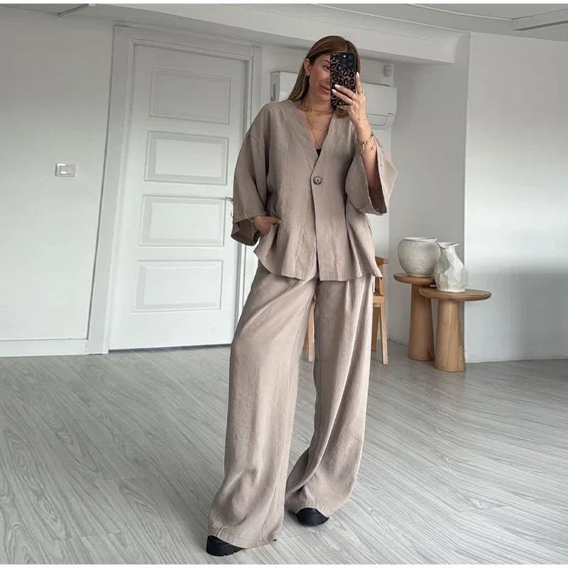 Women's Linen 2 Piece Set