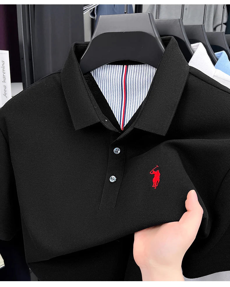 قميص بولو رجالي قطني مطرز