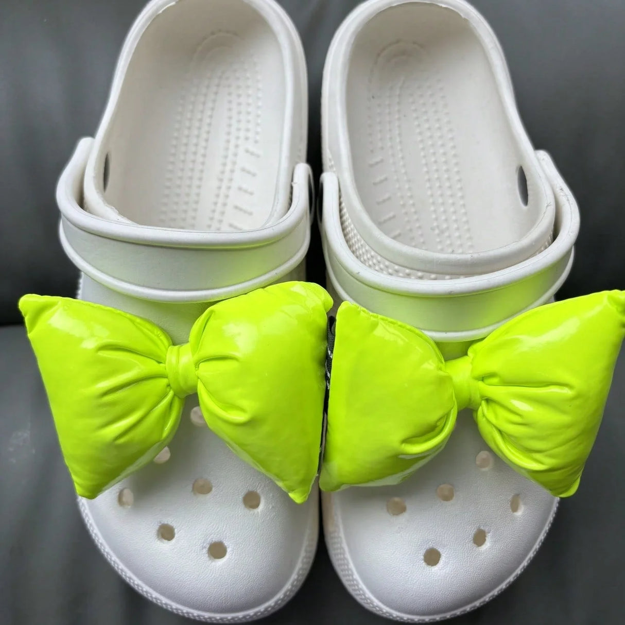 Women Bow Shoe Charms Glossy Accessories